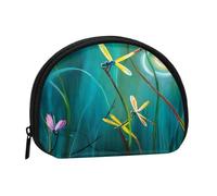 Dancing with Dragonflies Mini borsa portaoggetti a conchiglia portafoglio piccolo portamonete con mini con cerniera portamonete per chiavi di monete puoi anche riporre qualsiasi piccolo oggetto che