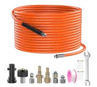 DANCINGBOAR 15M Tubo di Sonda Sturatubi per Idropulitrice, Kit Disostruente con Ugello a Getto Rotante per Karcher Serie K2 K3 K4 K5 K6 K7, Bosch AQT, Lavor Accessorio per Idropulitrici