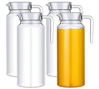 Dandat Brocca in acrilico con coperchio, infrangibile, in plastica trasparente, contenitore per succhi di frutta, contenitore resistente al calore con beccuccio per frigorifero, tè, acqua, latte,