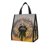 Dandelions at Sunset Borsa termica per il pranzo per donne e uomini, borsa della spesa riutilizzabile, grande borsa termica a tenuta stagna, pieghevole, portatile, per lavoro, campeggio, picnic