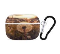 Dandelions at Sunset - Custodia protettiva antiurto per Airpods Pro, con moschettone, anti-caduta, per Airpods Pro di seconda generazione, colore: bianco