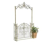 DanDiBo Arco per rose con porta in metallo, larghezza 130 cm, verde 93997 - Arco rotondo resistente alle intemperie