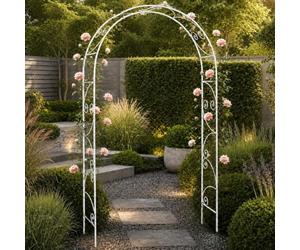DanDiBo Arco per rose, zincato massiccio, 135 cm, resistente alle intemperie, 96518, arco rotondo, per rampicanti, zincato a caldo