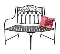 DanDiBo Panchina da giardino, resistente alle intemperie, semicircolare, in metallo, marrone, 96002, 125 cm