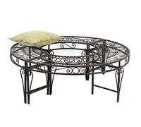DanDiBo Panchina rotonda in metallo resistente alle intemperie, colore marrone, Ø 135 cm, 96188