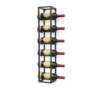 DanDiBo Portabottiglie da parete in metallo, 80 cm, nero, 96238, portabottiglie, da parete, moderno, per 6 bottiglie
