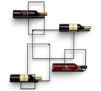 DanDiBo Portabottiglie da Parete Metallo Nero Black Line Scaffale Portabottiglie Porta Vino Portabottiglie Wine Rack