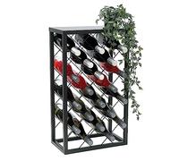 DanDiBo Portabottiglie in metallo nero 96434 portabottiglie da 68 cm, supporto moderno per 20 bottiglie