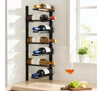 DanDiBo Scaffale da parete in metallo per bottiglie di vino, 2 pezzi, scaffale angolare 96326, nero