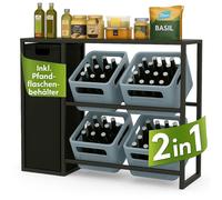 DanDiBo Scaffale per casse di bevande 4 scatole con ripiano bottiglie di depo...