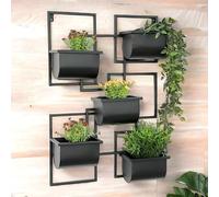 DanDiBo Scaffale per erbe aromatiche da cucina, da parete, in metallo, nero, 96525