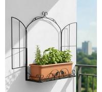 DanDiBo Scaffale per erbe aromatiche, per balcone, da parete, resistente alle intemperie, in metallo, 50 cm, da appendere, per balcone, spezie, da parete