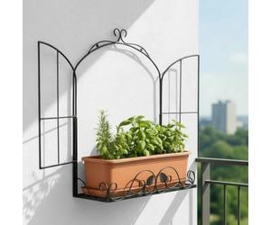 DanDiBo Scaffale per erbe aromatiche, per balcone, da parete, resistente alle intemperie, in metallo, 50 cm, da appendere, per balcone, spezie, da parete