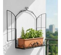 DanDiBo Scaffale per erbe aromatiche, per balcone, da parete, resistente alle intemperie, in metallo, 50 cm, da appendere, per balcone, spezie, da parete
