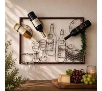 DanDiBo Scaffale vini a muro 091975 Supporto bottiglie in metallo 70cm Scaffale a parete porta bottiglie