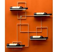 DanDiBo Scaffale Vini a Parete “White Line” Supporto Bottiglie in Metallo 90 cm Scaffale a Parete Porta Bottiglie