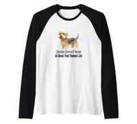Dandie Dinmont Terrier Dog Tutto su Quella Vita Topknot Maglia con Maniche Raglan