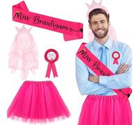 Dandin Costume Da Uomo Jga, 4 Pezzi Costume Addio Al Celibato, Costume Da Uomo Per Addio Al Celibato, Fascia, Distintivo,Fascia Per La Testa, Gonna In Tulle
