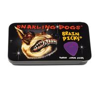 D'Andrea Snarling Dog Brain - Plettri per chitarra, in nylon, confezione da 12, con scatola di latta (viola, 0,60 mm)