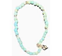 Danecraft Logo Bracciale Semi Precious Turchese Argento Sterling Pieno Perle