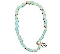 Danecraft Logo Bracciale Semi Precious Turchese Argento Sterling Pieno Perline