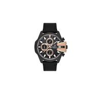 Danıel Klein Orologio da polso da uomo con cassa in acciaio nero, quadrante rotondo, cinturino in pelle, orologio al quarzo, display analogico minerale nero