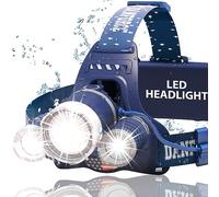 DanForce Bright LED Headlamp - American Made Head Flashlight - 3 LED Cree, 4 modes, 6000 lumen, batterie ricaricabili - Fascia anti-sudore - Dust and Waterproof + Free Lenses by (Haki)