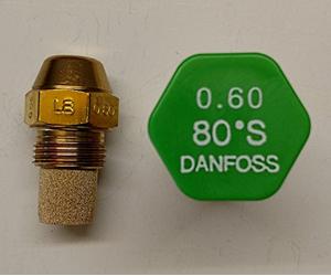 Danfoss 7822305 - Ugello per bruciatore a olio, 0,60 gph, 80 gradi, S LE per Vitoplus, Vitoflame