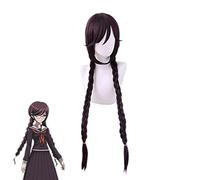 Danganronpa Touko Fukawa Toko Parrucca viola scuro a trecce lunghe Costume Cosplay Dangan Ronpa Parrucche sintetiche resistenti al calore