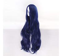 Danganronpa V3 Dangan Ronpa Killing Harmony Shirogane Tsumugi 100cm Capelli sintetici blu ondulati Resistente al calore Cosplay + Parrucca Cap
