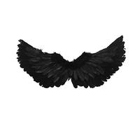 d'Angelo Nere per Bambini e Adulti, di Piume con Cinghie Elastiche, Costumi da Angelo, Oggetti di Scena Cosplay per Halloween, Natale, Feste Festive, Uomini e Donne Decorative(S)