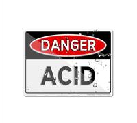 Danger Acid acrilico segno di plastica durevole con il doppio nastro parteggiato 6X8 pollici