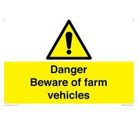 Danger Beware of Farm Vehicles, cartello formato A4L, 300 x 200 mm