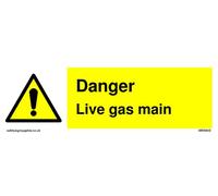 Danger Live Gas Main Sign - 150 x 50 mm - L15