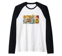 Danger Mouse & Penfold Retro Fumetti Strisce Maglia con Maniche Raglan