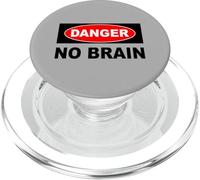 Danger No Brain Segnale Ironico Divertente PopSockets PopGrip per MagSafe