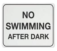 Danger No Swimming After Sunset Reflective Metal Tin Sign 12x8 Inch
