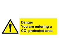 Danger you are entering a CO₂ protected area Sign - 600x200mm - L62