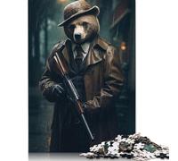 Dangerous Mafia Bear Jigsaw Puzzle Impossibili 1000 Pezzi Decorazione Per La Casa. Rilassamento E Intelligence Per Adulti E Ragazzi Da 14 Anni 1000pcs (40x28cm)
