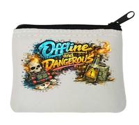 Dangerous Offline Scena di gioco Neoprene Portamonete Pouch 10x11cm Bianco