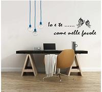 DANGJUNBO Io e Te Come nelle Favole - Adesivo murali Farfalle Adatto per Camera da Letto Salotto, Crea un'atmosfera Romantica,70x50 cm
