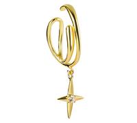 Dangle orecchini non forati a quattro punti, ciondolo a forma di stella, grazioso orecchino, gioiello per donne e ragazze, Taglia unica, come descritto