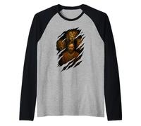 Daniel e i leoni Faithcore Ripped Graphic Art Design Maglia con Maniche Raglan