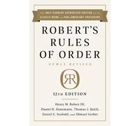 Daniel E. Seabold Shmuel Gerber Henry M. Robert's Rules of Order N (Tascabile)