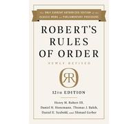 Daniel H. Honemann Thomas Balch Da Robert's Rules of Order N (Copertina rigida)