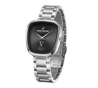 Daniel Hechter Madeleine Collection - Orologio da donna di lusso, quadrante ovale lucido con sottosecondo e cinturino in acciaio inox, Nero , Vestito