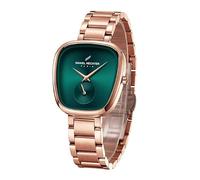 Daniel Hechter Madeleine Collection - Orologio da donna di lusso, quadrante ovale lucido con sottosecondo e cinturino in acciaio inox, Verde, Vestito