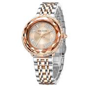 Daniel Hechter Paris Palais-Royal Collection DHW2003 - Orologio analogico da donna, con quadrante in vetro diamantato e cinturino in acciaio inossidabile, Rosa e argento, Vestito