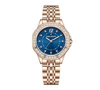 Daniel Hechter Paris Vendome Collection Orologio analogico da donna con lunetta tempestata di cristalli, accenti di cristallo e cinturino in acciaio inossidabile, Blu, Classico