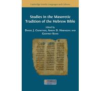 Daniel J. Crowther Aaron D. Studies in the Masoretic Traditi (Copertina rigida)